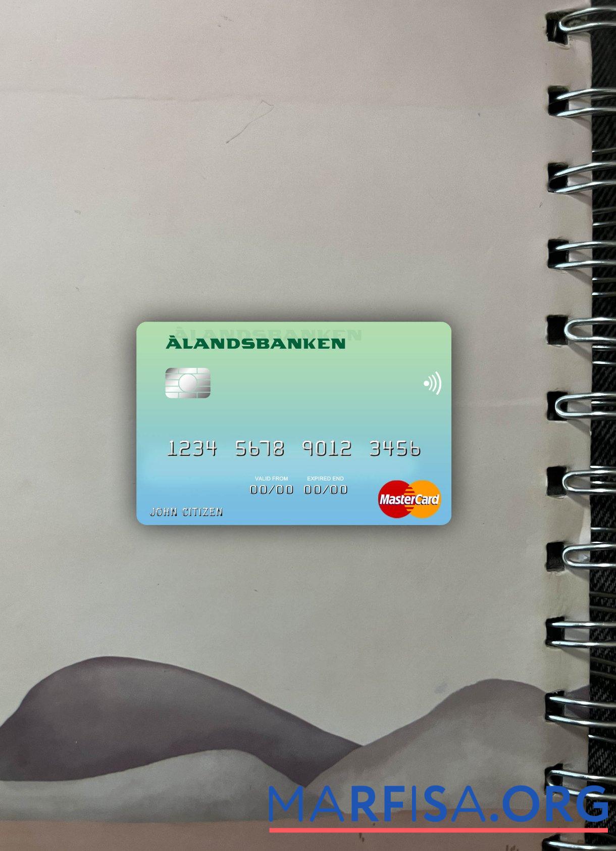 Printable Finland Bank of Aland mastercard photolook front template